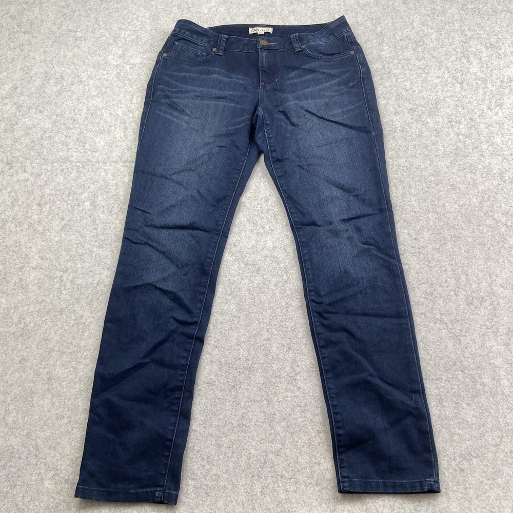 CAbi Straight Jeans Womens 10 Blue Dark Wash Mid Rise Stretch Denim 514